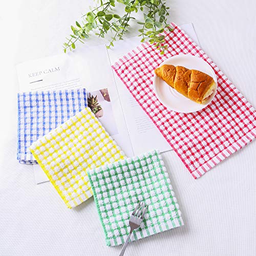 Kitchen Dishcloths 24Pcs 12X12 Inches Bulk Cotton Kitchen Dish Cloths Scrubbing Wash Cloths Sets (Mix Color) #TOP1