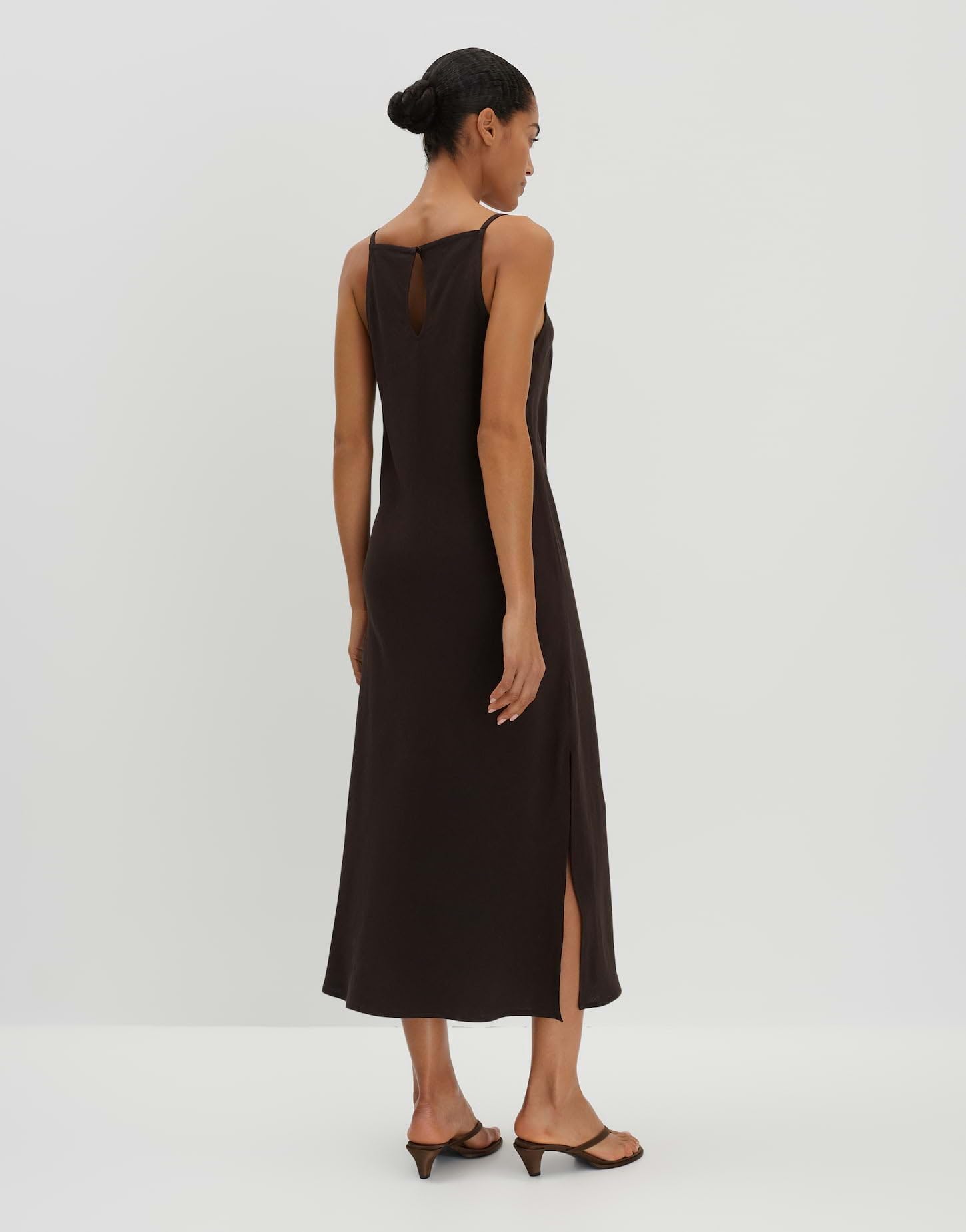 someday Damen Midikleid | Trägerkleid QUALEZA aus luftigem Viskose Leinen Mix