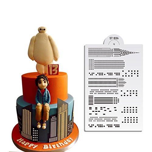 Skyscraper Wedding Cake Stencil Wall Stencils for Painting Plastic Stencil Template Cake Mold Cake Decorating Tools Bakery ST-836