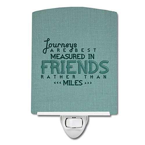 Caroline's Treasures BB5462CNL Journeys are Measured in Friends Ceramic Night Light Compact, UL-Certified, Ideal for Bedroom, Bathroom, Nursery, Hallway, Kitchen, 6x4x3, Multicolor