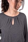 U&F Damen Langarmshirt mit verspieltem Dekolleté I Rundhals | Stretch | Gummizug am Saum | Homewear Oberteil Tunika Business Casual Lässig Elastisch Freizeit Shirt Grau Größe: M