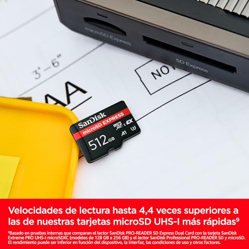 SanDisk Tarjeta microSD Express de 512 GB, hasta 880 MB/s de Velocidad de Lectura y hasta 650 MB/s de Escritura, con Velocidad de Escritura sostenida de 220 MB/s, U3, C10 - imagen 3