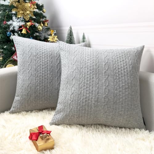 Booque Valley Light Grey Pillow Covers, Pack of 2...
