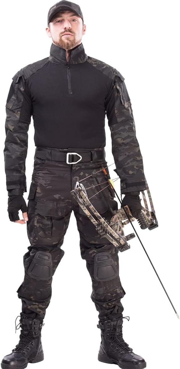 G3 Combat Suit, Tactical Camo Suit, Airsoft Uniform, Paintball Clothing with Knee Pads and Elbow Pads