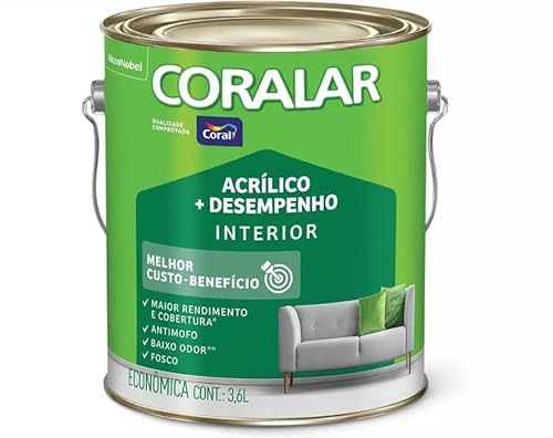 Tinta Fosco Acrílica Coralar Econômico 3,6l Branco Gelo
