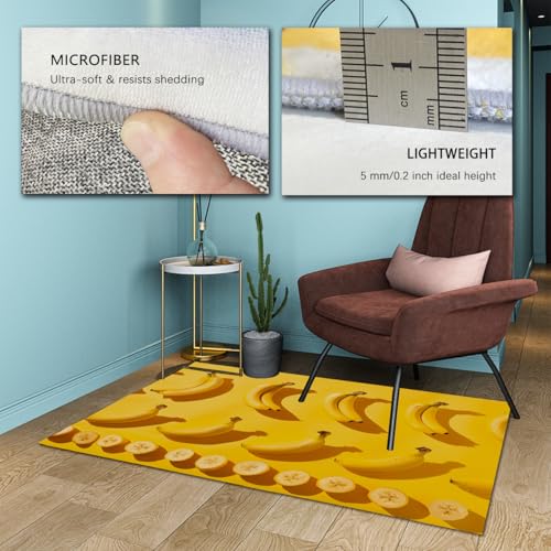 Tapis salon bananes 180x270 cm lavable et antidérapant