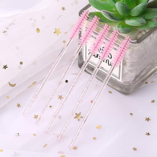 Brosses à mascara jetables haute précision pour extensions de cils rose
