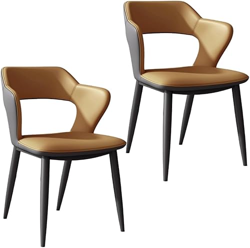 Miniatura 15 de YVYKFZD Leather Dining Chairs Set, Kitchen Chairs with Curved Back, Upholstered Dining Room Chair, Comfy Side Chair Lounge Armchair, for Living