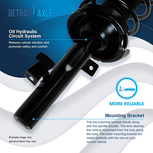 Image of Detroit Axle - 2 Front Struts for 2004-2013 Mazda 3, 2006-2010 Mazda 5 Complete Front Struts w /Coil Spring 2005 2007 2008 2009 Replacement Quick Install Ready Strut Shocks Assembly