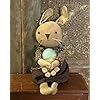 Primitives supplies for sweet grubby primitive rustic country easter bunny w blue egg doll 13 for home easter holiday decor  urban country home decor