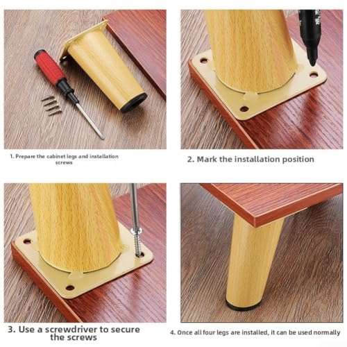 Patas de sofá de 15 cm con protector de suelo para reparar y elevar armarios dañados 3