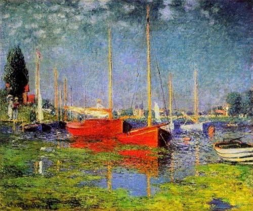 Plus de Murs Vides avec l'Huile sur Toile Bateaux de plaisance à Argenteuil Monet