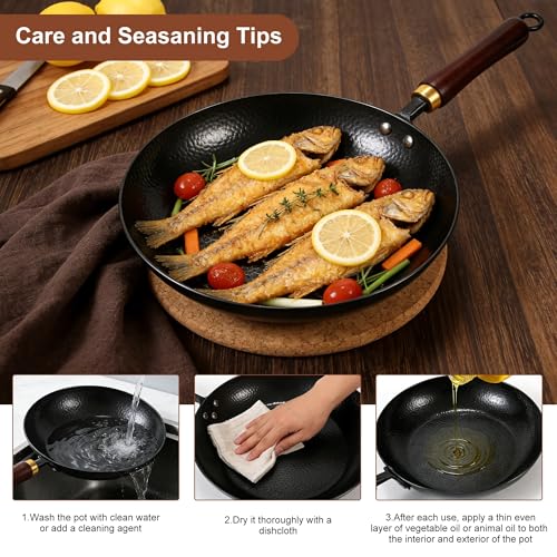 Wok de hierro fundido 12.2 pulgadas con tapa y accesorios miniatura 5