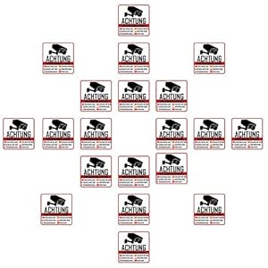 20 Videoüberwachung Aufkleber Videoüberwachung (20 Stück) 5 x 5 cm