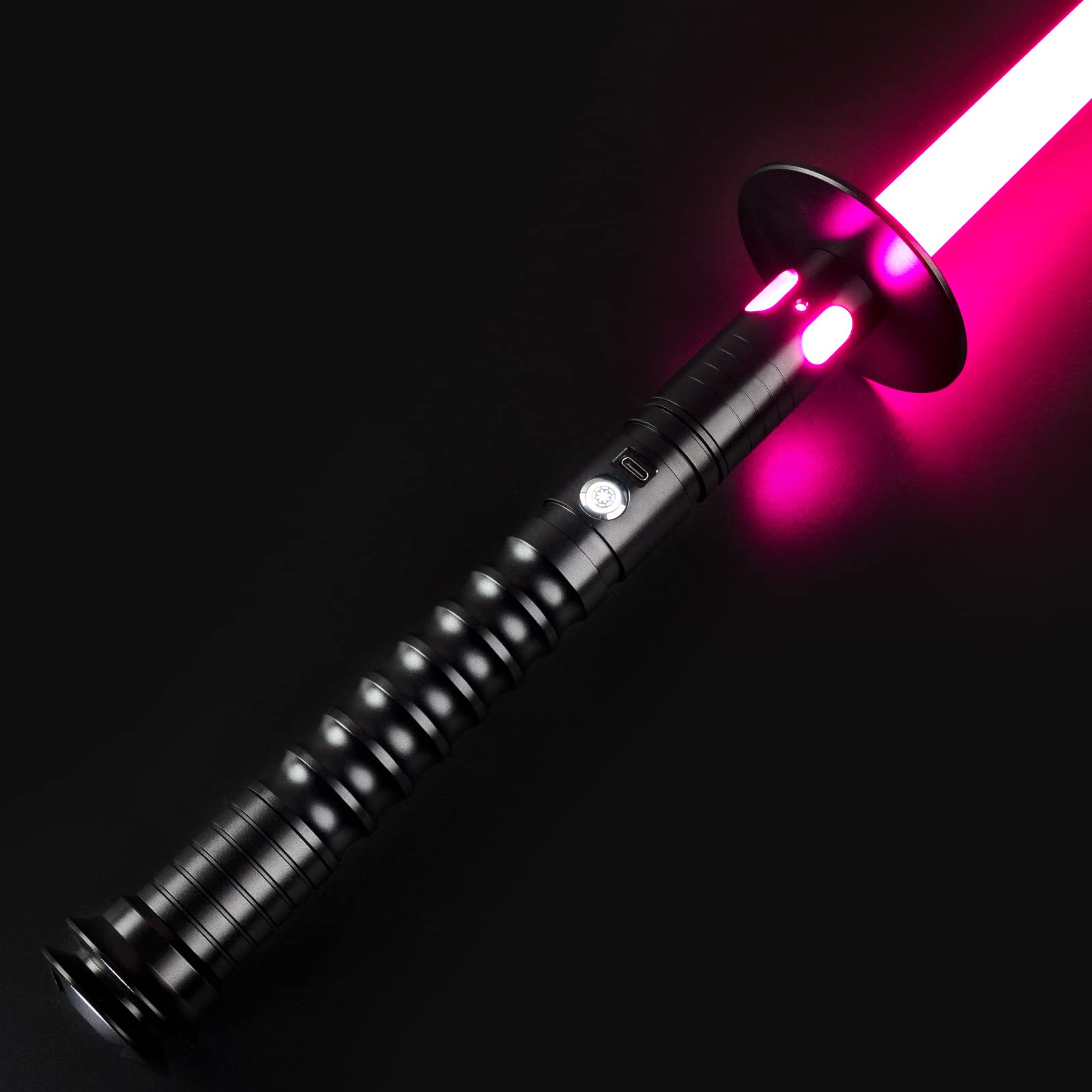 Photo 1 of CVCBSER Smooth Swing Dueling Lightsaber, 12 Sound Fonts Change and 16 RGB Infinite Color Changing, Motion Control Premium Metal Hilt Light Saber Adults Kids Gift (Black-Hilt-RGB-12 Sound Fonts)