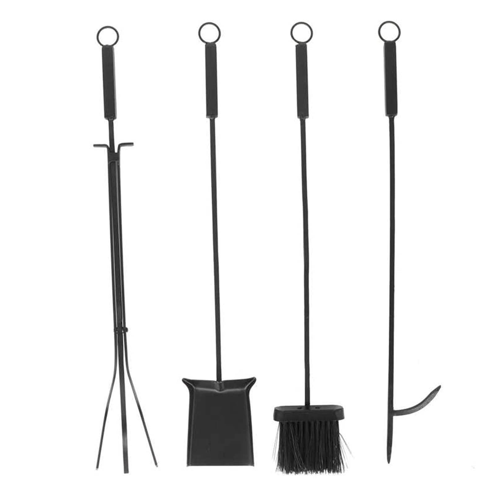 Set di attrezzi per caminetto Strumenti del camino Assemblaggio 5 pezzi Set di ferro in ferro battuto Pennello Spade Set da poker Set da interno Utensili da esterno Accessori Strumenti domestici Set d