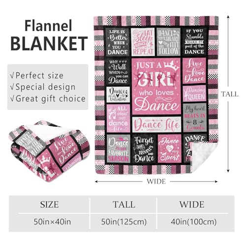 Mcurore Dance Gifts, Dance Recital/Dancer/Ballet/Ballerina Gifts for Girls Teens Her Teacher, Dancers/Dancing Blanket50 x40