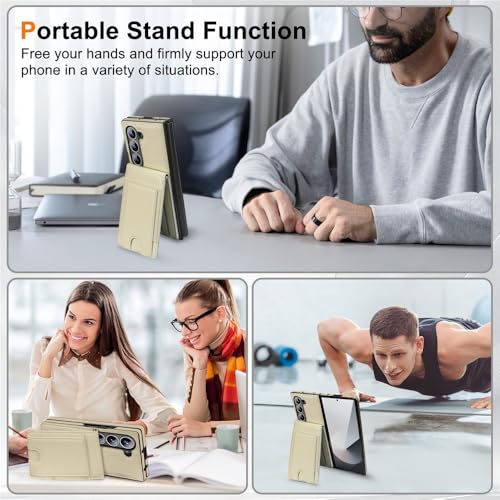 Étui pour Samsung Galaxy Z Fold 5 marron avec protection écran en cuir - 2