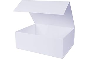 White Collapsible Gift Box with Magnetic Closure Lids 13.8 x 9 x...