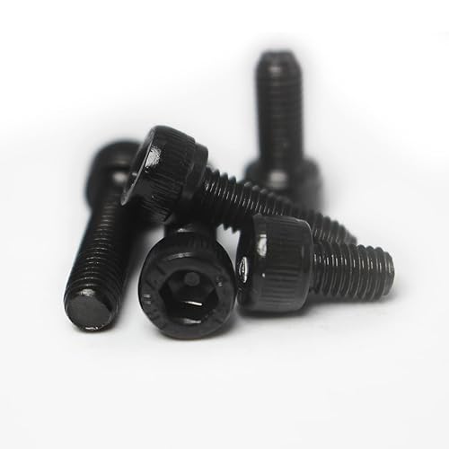 Miniatura 5 de Tornillos de cabeza hueca M6 x 0.709 in Tornillos de acero de aleación de grado 12.9 totalmente roscados, acabado de óxido negro, tornillo hexagonal