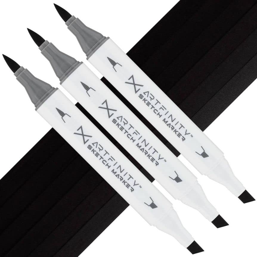Amazon.com: Artfinity Sketch Marker Sets - Set of 3 - Black 100