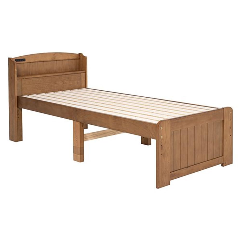 Amazon｜萩原 セミシングルショートベッド(ライトブラウン) MB