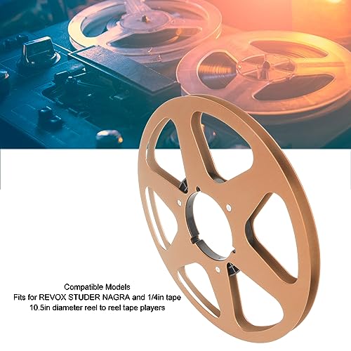 1/4 10,5 Zoll Nab Take Up Reel to Reel Tape, Open Reel AudioTakeup Reel für REVOX Studer, Leeres Aluminium Aufnahmeband Reel to Reel Recorder Zubehör für Nab (Gold)