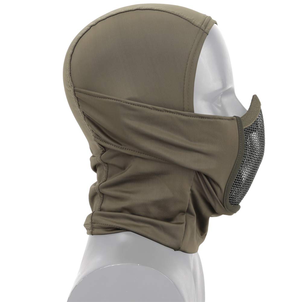Tattico Airsoft Paintball Pieno Viso in Acciaio Maglia Maschera Poliestere Balaclava Caccia CS Maschera Ciclismo Protezione Casco Fodera Cap