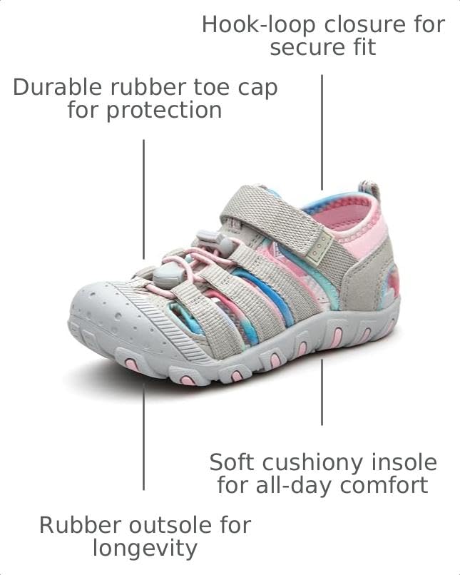 Image of Weestep Toddler Little Kid Boys and Girls Close Toe Hook Loop Sandal