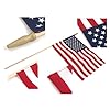 Super tough small american stick flags 1×15 cotton outdoor flag on 25 wooden stick mini flags patriotic decor for various holiday parties and national flag day 25 pack  urban country home decor