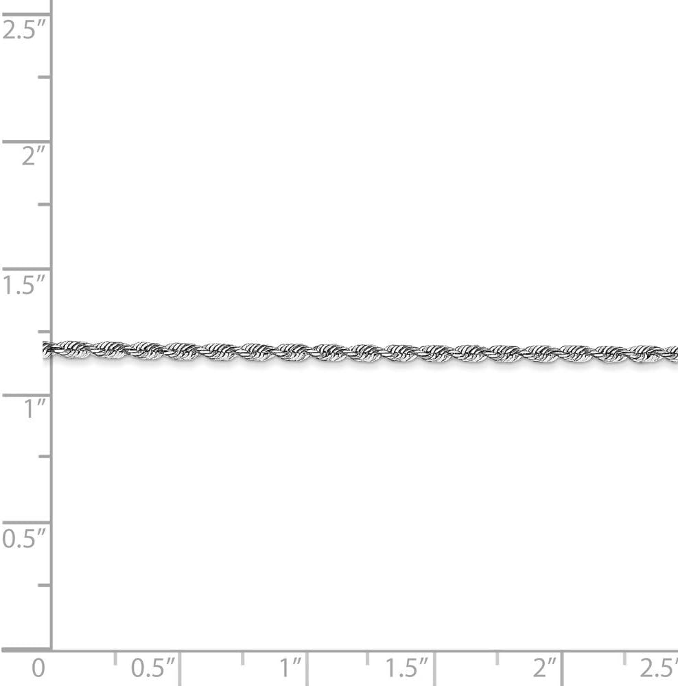 Chain Necklace 14K White Gold Rope Diamond-cut 22 in 1.85 mm