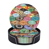 Juego de 6 posavasos prácticos con estampado de donas, para oficina, cocina, mesa de centro, comedor, fácil de limpiar
