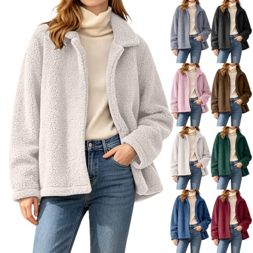 Sherpa Fleece Jacket Women Thermal Faux Sherpa Fuzzy Texture Jacket - image 1
