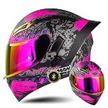 Modulari Bluetooth Casco Moto Omologato ECE Casco Anteriore Ribaltabile Adulti Uomo Donna con Doppia Visiera, Microfono Altoparlante Riduzione del Rumore Bluetooth Multifunzionale