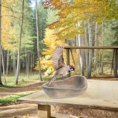Distributeur d'eau en bois rustique pour oiseaux de cour