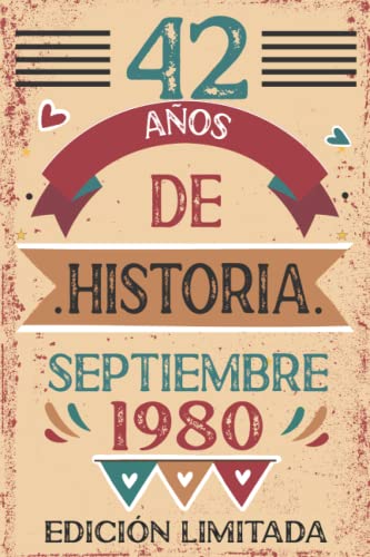 42 Años De Historia septiembre 1980: Libro de visitas, cuaderno, 110 páginas de felicitaciones, idea de regalo, regalo Para la esposa, novia, mujer, La madre