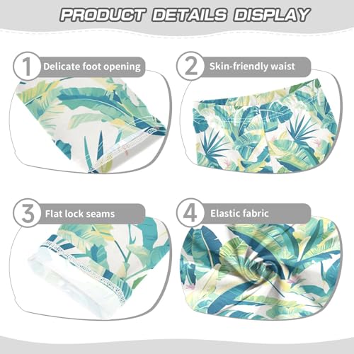 KLL Tropical Banana Leaf Toddler Baby Girl Cotton Leggings Stretchy High Waisted Sweatpants Running3