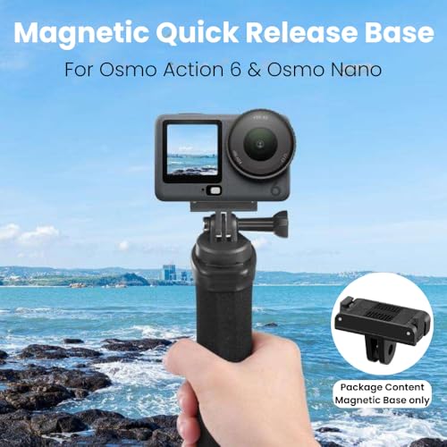 Image of Yantralay Magnetic Quick Release Base Mount for D JI Os mo Action 6 & Os mo Nano | Dual-Lock Snap Base Adapter for Tripod | Os mo Action 6 Accessories