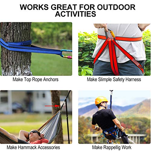 Newdoar Climbing Sling 16Mm Nylon Sling Runners 22Kn 4840Lb Climbing Utility Cord Rock Climbing, Creating Anchors System, Rappelling Gear, Perfect For Tree Work (Blue 48" 3Pcs) #TOP5