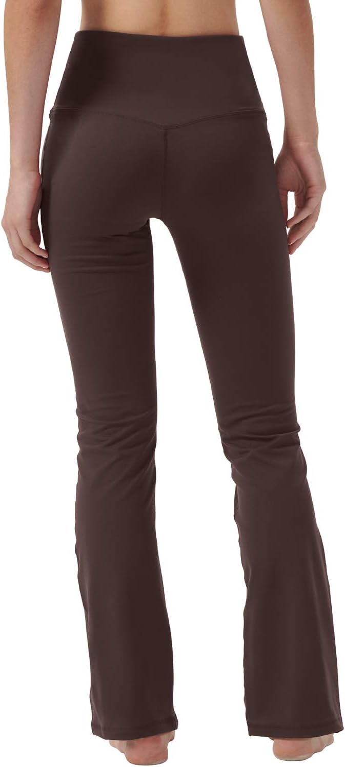 Bootcut Yoga Pants for Women with Hidden Pockets High Waist Workout Pants Tummy Control Dress Bootleg Work Pants