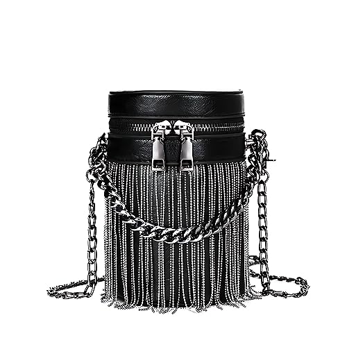 Y2K Punk Bag Tassel Totes Gothic Fringe Bag Women Shoulder Funky Bags Sourpuss Rock Fashion Crossbody Handbag