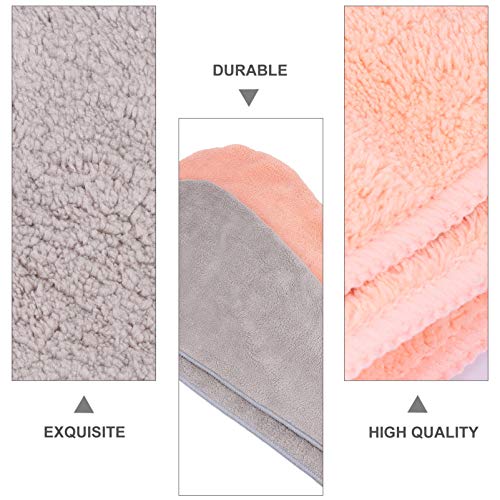 Lurrose 2 Pcs Toalha de Cabelo de Microfibra Enrolada Turbante de Secagem Rápida Touca de Banho Supe