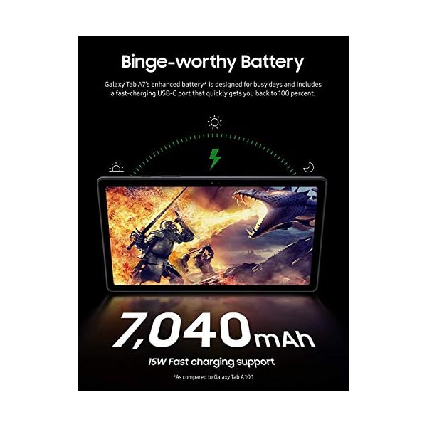 SAMSUNG 2020 Galaxy Tab A7 10.4 inches Inch 64 GB Wi-Fi Android 10 Touchscreen International Tablet (Gray) Bundle – Slim Trifold Hard Shell Case and 64GB Micro SD Card