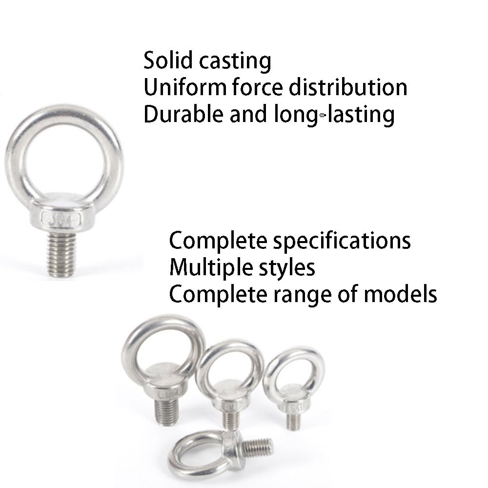 6Pcs Eye Bolts, M8 Eye Bolt,Eye Bolts Heavy Duty for Living Lifting and Various Engineering Lifting Equipment - Image 3