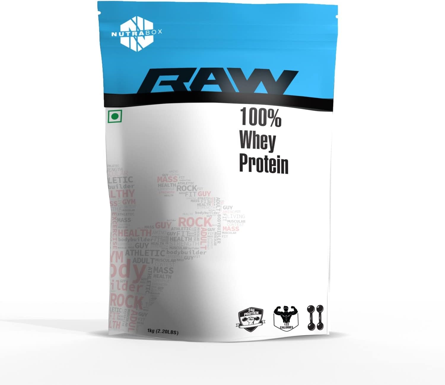 NUTRABOX 100% Pure Raw Whey Protein Powder Natural Unflavored Gym Supplement 1 Kg / 2.20 LBS