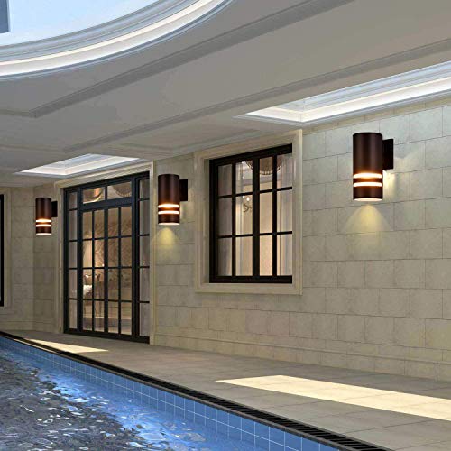 Image of rosykite Brown Outdoor Wall Sconce, Modern Patio Exterior Light Fixture