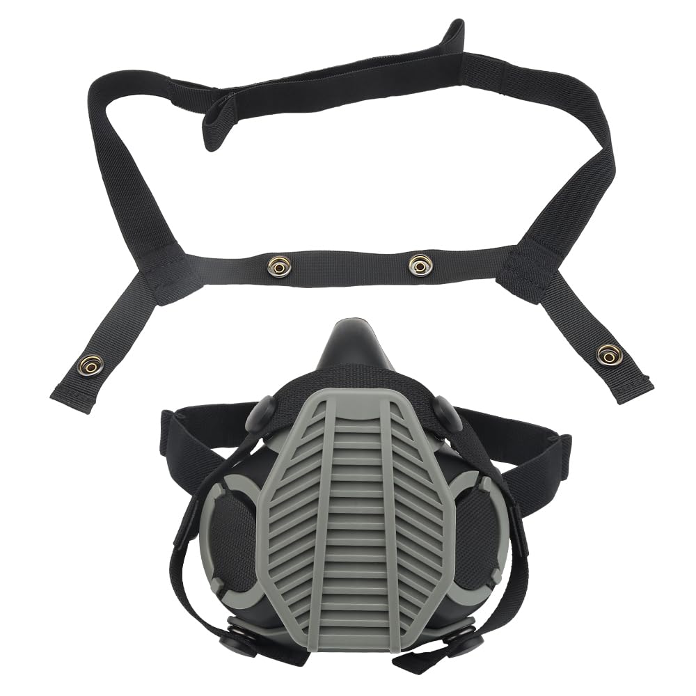 Jungle Leopard - Máscara de respiración táctica, media máscara de gas con filtro reemplazable para airsoft militar