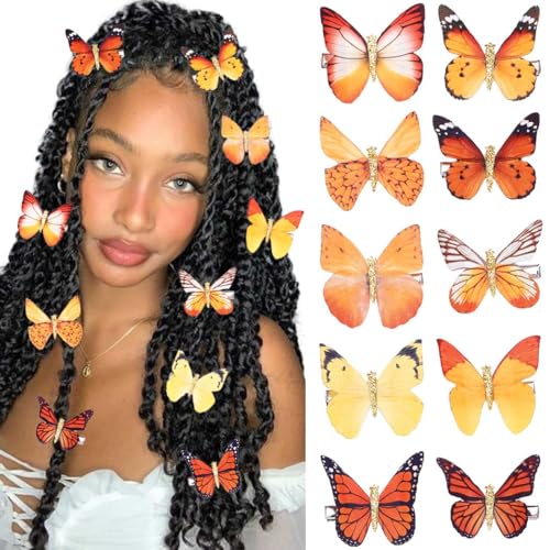 BARTOSI Butterfly Hair Clips Yellow