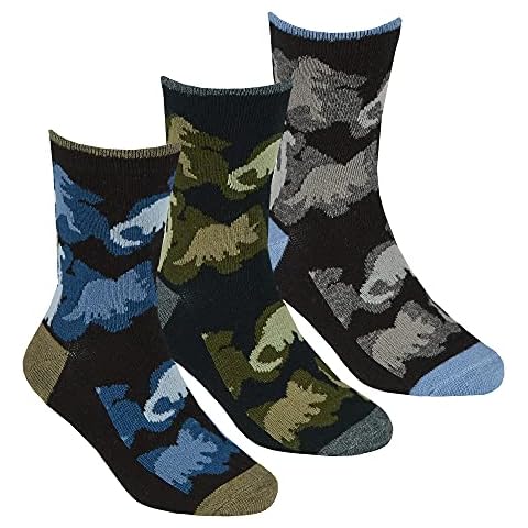 Boys Novelty Design Socks 3 pack in a great choice of designs (Camouflage Dinosaur, UK 6-8.5) Cover