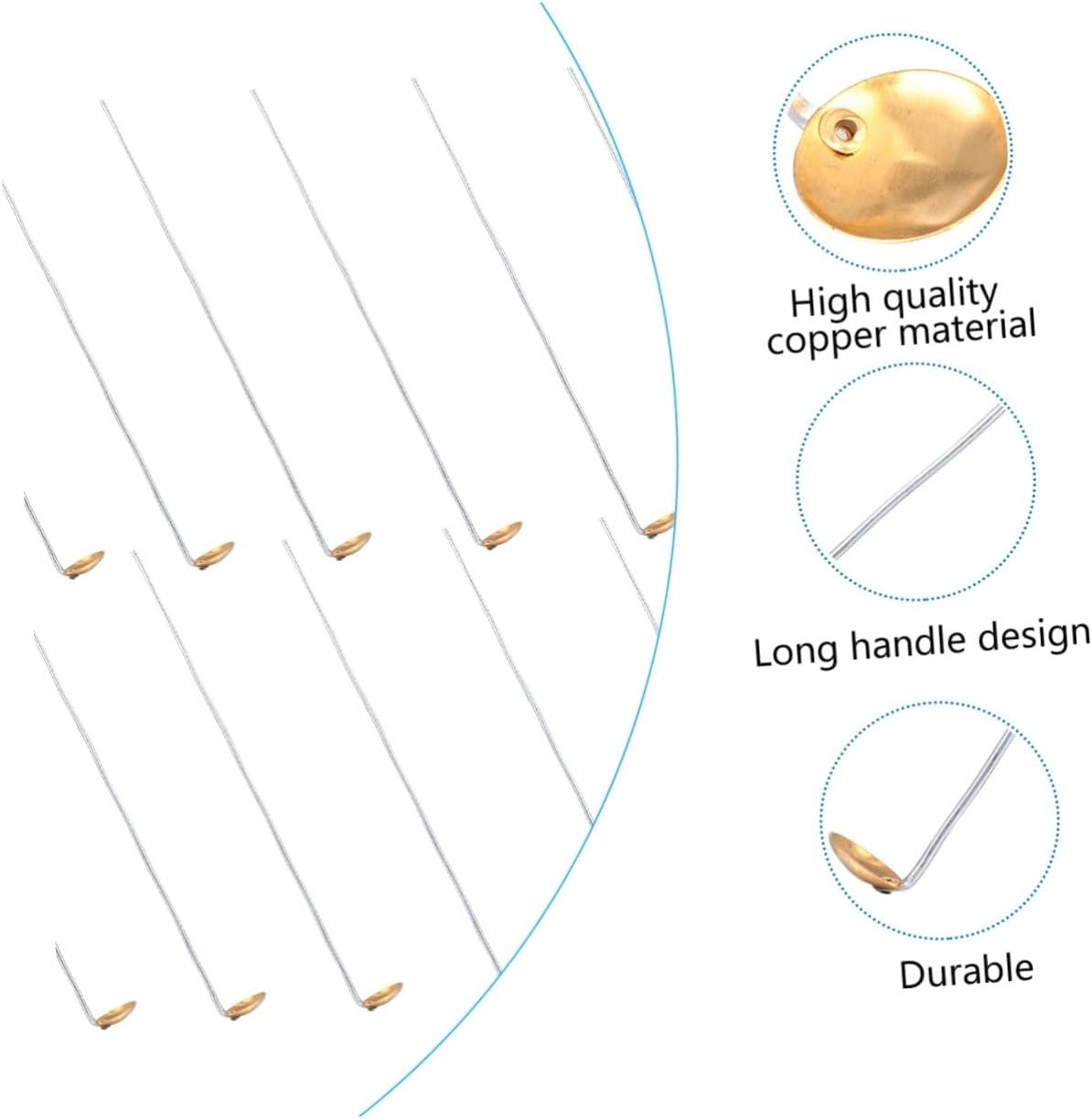 Levemolo 15pcs Copper Burning Spoons for Laboratory Use Combustion Spoons with Copper Material Teaching Instrument for Scientific Research and Heating Solid Materials